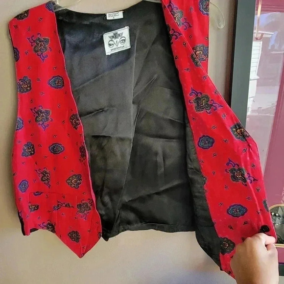 Vintage Sportswear Women's Vest Size Small Red Black Adjustable - Picture 10 of 11